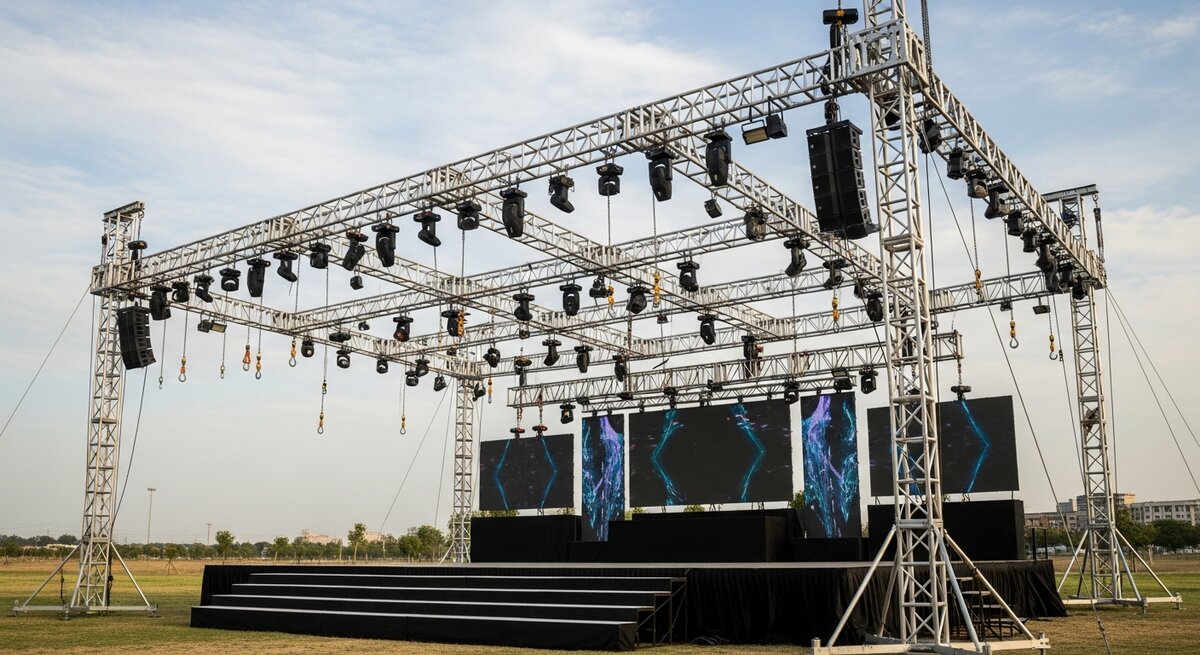 Estructuras y rigging para eventos al aire libre